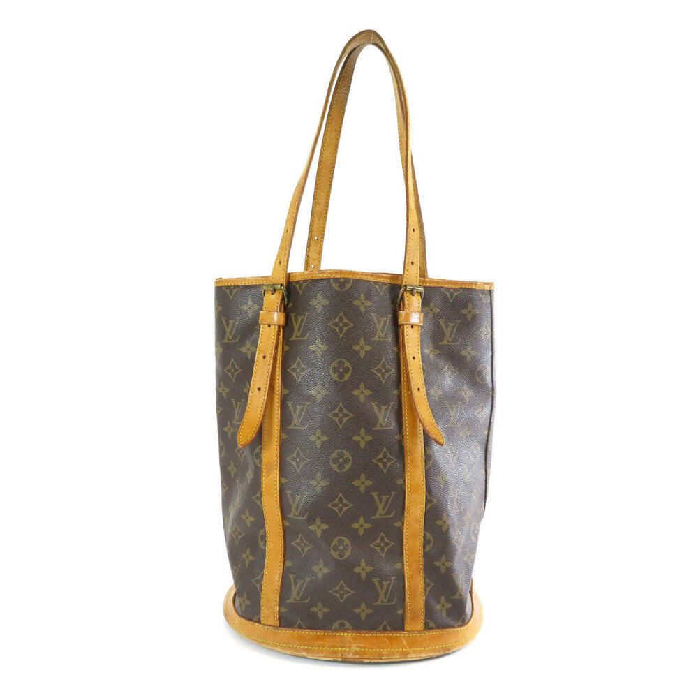 Louis Vuitton Monogram Bucket Canvas Bag Tote Brown